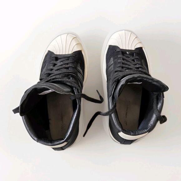 Adidas Y-3 Yohji Pro High Top Sneakers US 5 Black White Leather Shell Toe